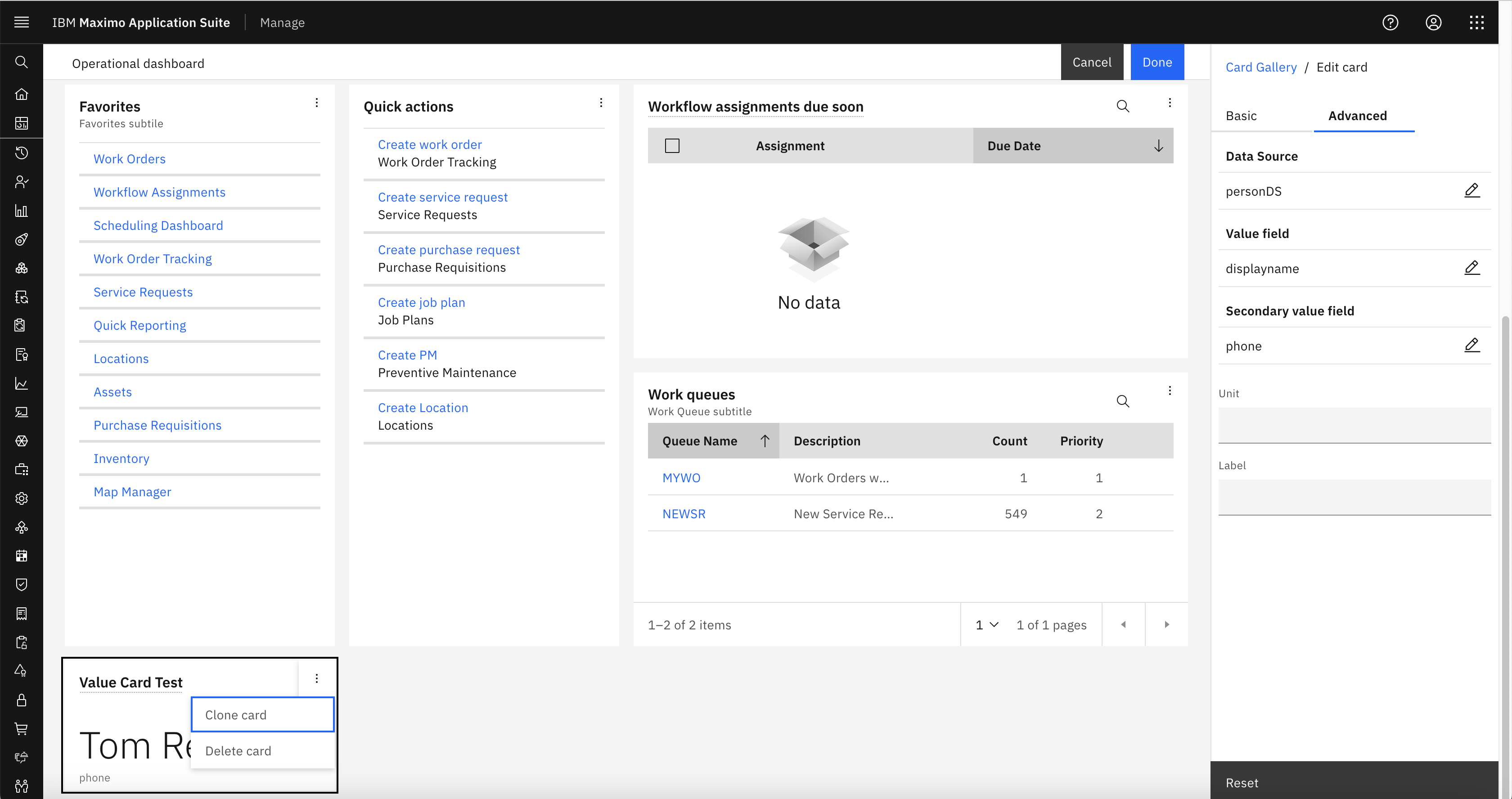 In Edit mode most cards have the option to Clone Card or Delete Card. Cloning is copying.